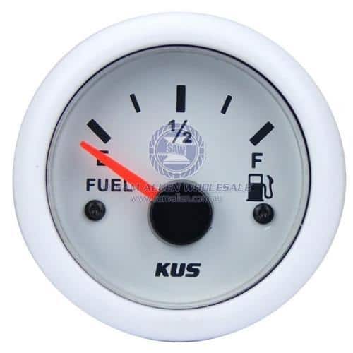 Kus Gauge Fuel 52mm White 240-33 Ohm 12/24V