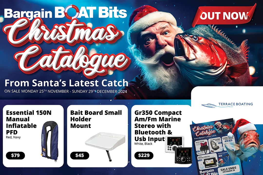 A Bargain Boat Bits popup box showcasing Christmas Catalogue specials