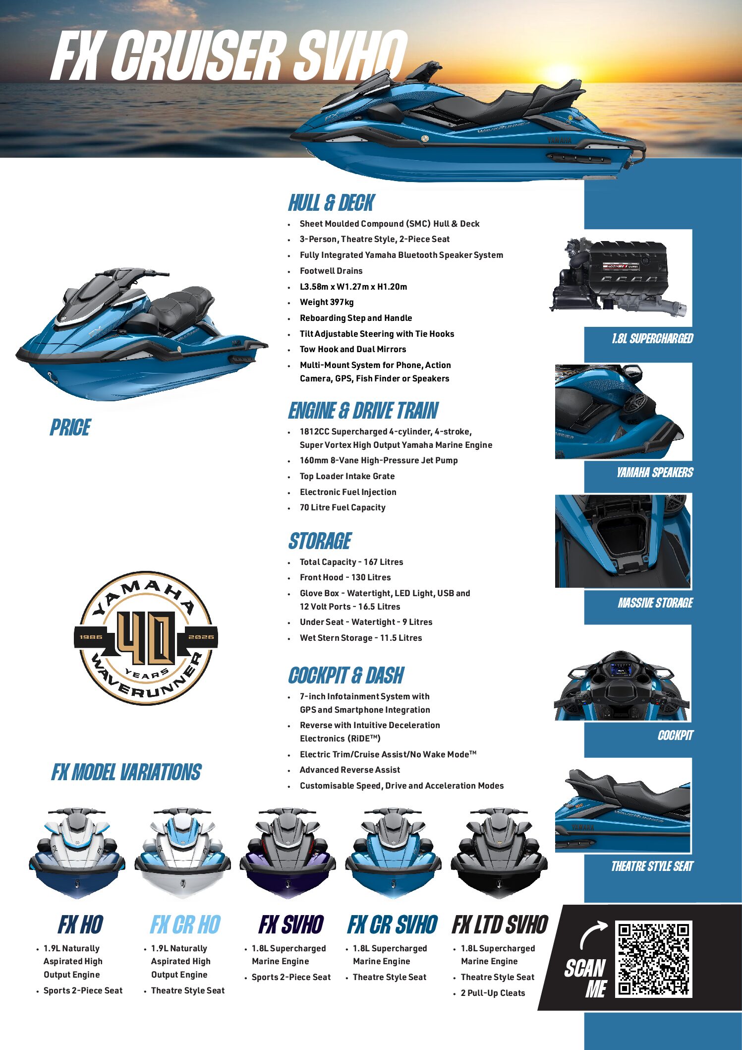 2026 Yamaha FX Cruiser SVHO FX1800B-C WaveRunner - Image 7