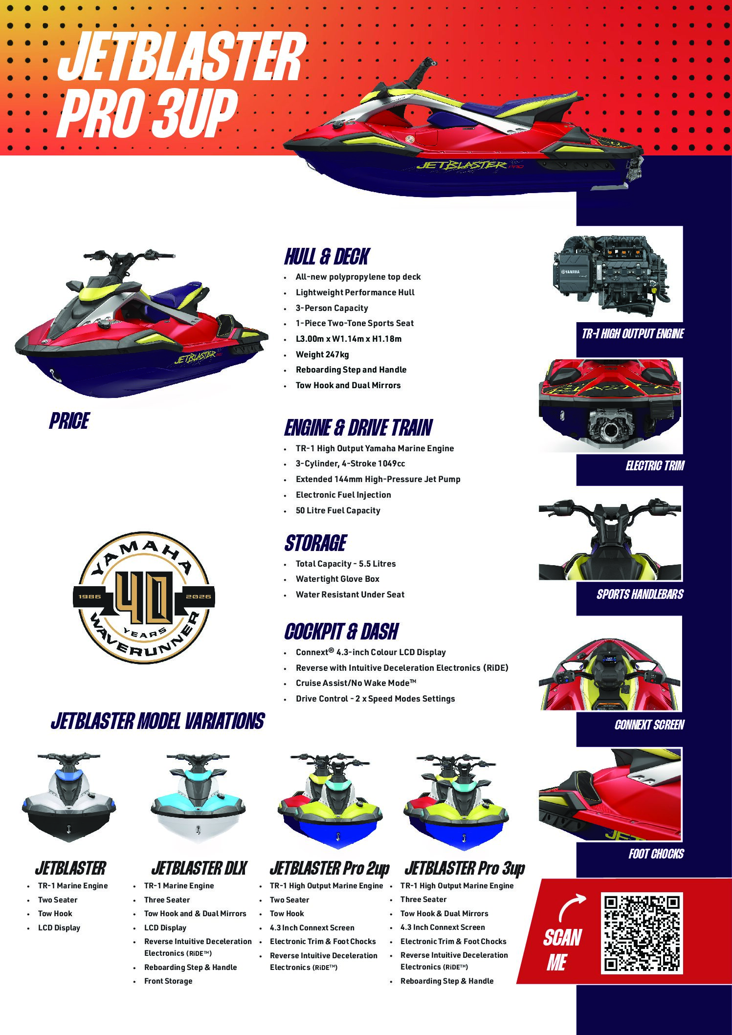 2026 Yamaha Jet Blaster PRO (3UP) JB1050A-C Wave Runner - Image 8